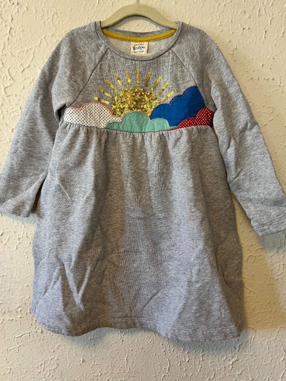 Mini Boden Sunshiny Sweatshirt Dress Size 6-7